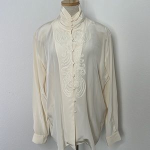 🔹 YL Studio Silk Beaded Blouse